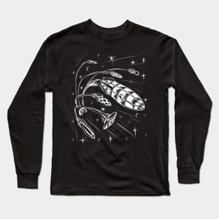 The Race Into Space | Aliens, Rockets & Galaxies Long Sleeve T-Shirt